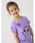 Фуфайка трикотажная для девочек (футболка), 2 шт в комплекте pink, lilac