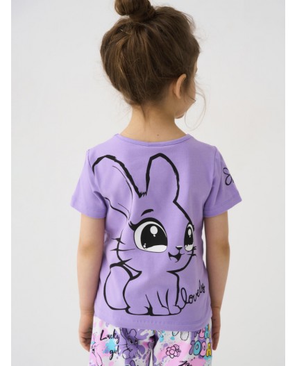 Фуфайка трикотажная для девочек (футболка), 2 шт в комплекте pink, lilac