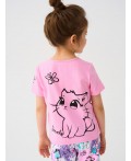 Фуфайка трикотажная для девочек (футболка), 2 шт в комплекте pink, lilac