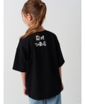 Фуфайка трикотажная для девочек (футболка) black