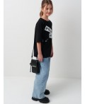 Фуфайка трикотажная для девочек (футболка) black