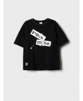 Фуфайка трикотажная для девочек (футболка) black