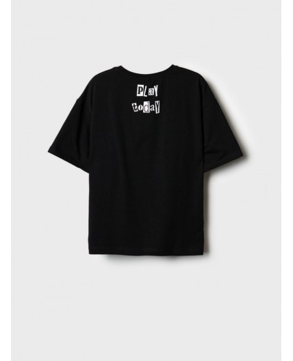 Фуфайка трикотажная для девочек (футболка) black