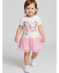 Платье детское трикотажное для девочек white, pink