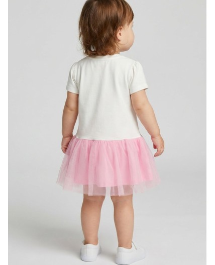 Платье детское трикотажное для девочек white, pink