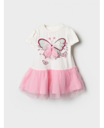 Платье детское трикотажное для девочек white, pink