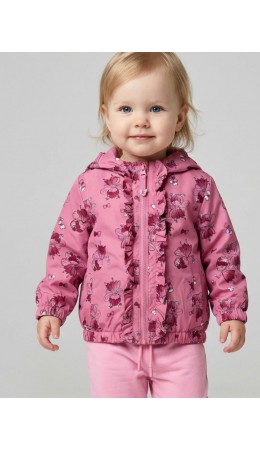 Куртка детская текстильная с полиуретановым покрытием для девочек (ветровка) multicolor