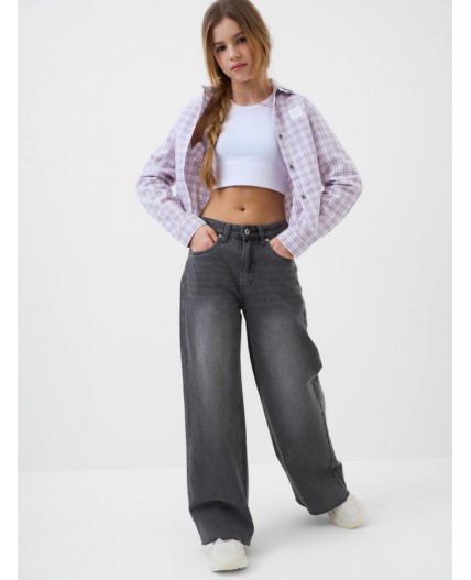 Рубашка текстильная для девочек white, pale pink, grey