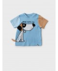 Джемпер детский трикотажный для мальчиков (футболка) brown, light blue, white
