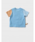 Джемпер детский трикотажный для мальчиков (футболка) brown, light blue, white