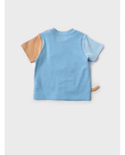 Джемпер детский трикотажный для мальчиков (футболка) brown, light blue, white