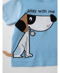 Джемпер детский трикотажный для мальчиков (футболка) brown, light blue, white