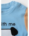 Джемпер детский трикотажный для мальчиков (футболка) brown, light blue, white