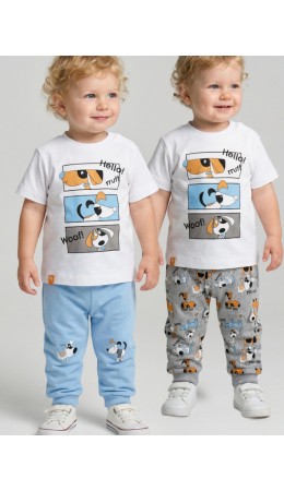 Брюки детские трикотажные для мальчиков, 2 пары в комплекте multicolor