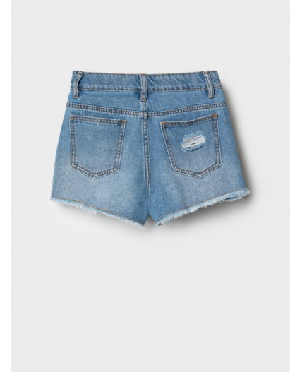 Шорты текстильные джинсовые для девочек синий