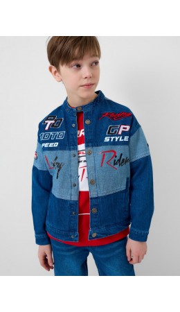 Куртка текстильная джинсовая для мальчиков синий