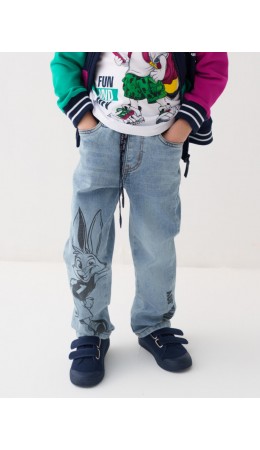 Брюки текстильные джинсовые для мальчиков blue