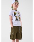 Шорты детские текстильные для мальчиков dark green