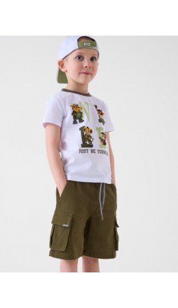 Шорты детские текстильные для мальчиков dark green