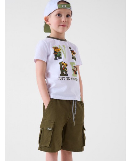 Шорты детские текстильные для мальчиков dark green