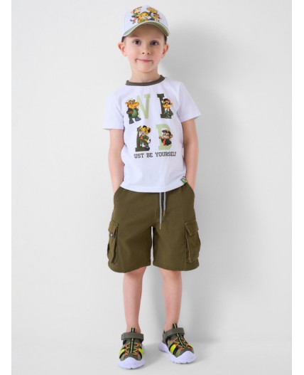 Шорты детские текстильные для мальчиков dark green