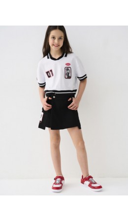 Юбка-шорты текстильные джинсовые для девочек black