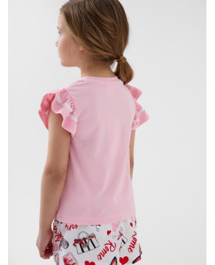 Джемпер трикотажный для девочек (футболка) pale pink