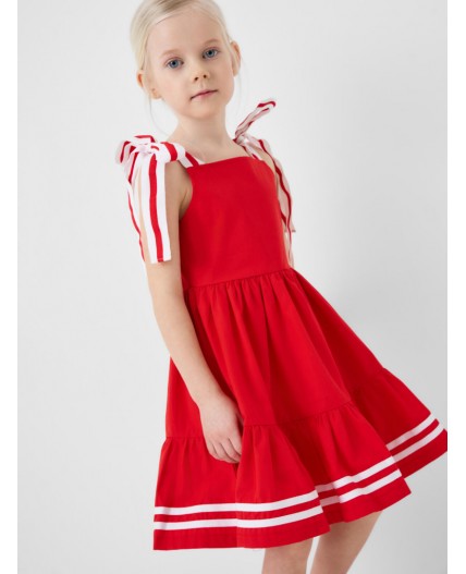 Сарафан текстильный для девочек white, red