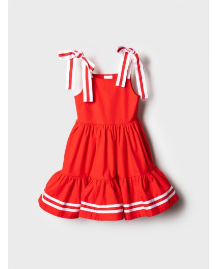 Сарафан текстильный для девочек white, red