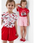 Шорты трикотажные для девочек, 2 шт в комплекте pale pink, red
