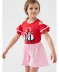 Шорты трикотажные для девочек, 2 шт в комплекте pale pink, red
