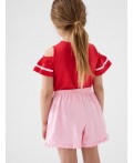 Шорты трикотажные для девочек, 2 шт в комплекте pale pink, red