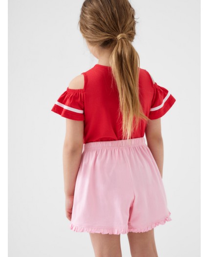 Шорты трикотажные для девочек, 2 шт в комплекте pale pink, red