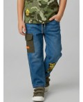Брюки текстильные джинсовые для мальчиков dark blue, dark green
