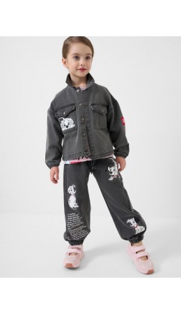 Куртка текстильная джинсовая для девочек black