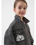 Куртка текстильная джинсовая для девочек black