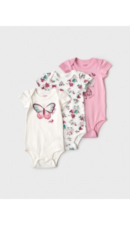 Боди детское трикотажное для девочек, 3 шт в комплекте multicolor
