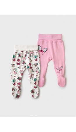 Ползунки детские трикотажные для девочек, 2 шт в комплекте multicolor