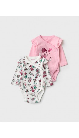 Боди детское трикотажное для девочек, 2 шт в комплекте multicolor