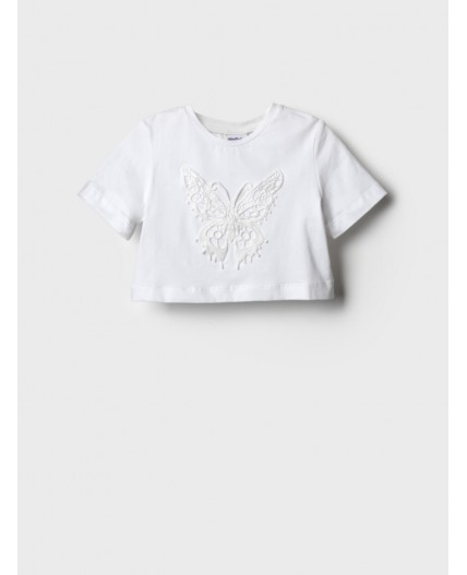 Фуфайка трикотажная для девочек (футболка) white