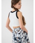 Комплект трикотажный для девочек: топ, брюки dark grеy, white, beige