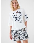 Комплект трикотажный для женщин: фуфайка (футболка), шорты white, beige, dark grеy
