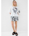 Комплект трикотажный для женщин: фуфайка (футболка), шорты white, beige, dark grеy