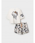 Комплект трикотажный для женщин: фуфайка (футболка), шорты white, beige, dark grеy