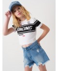 Фуфайка трикотажная для девочек (футболка) white