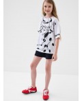 Комплект трикотажный для девочек: фуфайка (футболка), шорты white, black