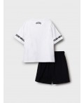 Комплект трикотажный для девочек: фуфайка (футболка), шорты white, black