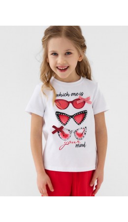 Джемпер трикотажный для девочек (футболка) white