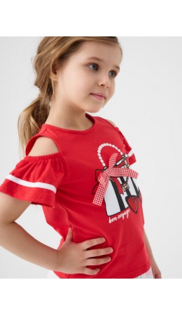 Джемпер трикотажный для девочек (футболка) red