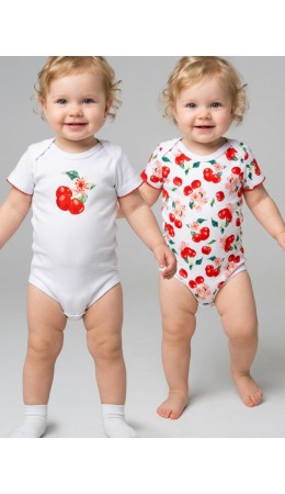 Боди детское трикотажное для девочек, 2 шт в комплекте multicolor